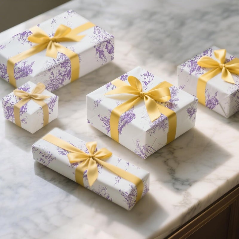 Ethanberg 60 Sheets Gift Wrapping Tissue Paper Bulk, Vintage Purple Tissue Paper for Gift Bags, Decorative Art Papers for DIY Crafts Wedding Birthday Baby Showers Holiday Party Decor, 20x14 Inches - Image 5